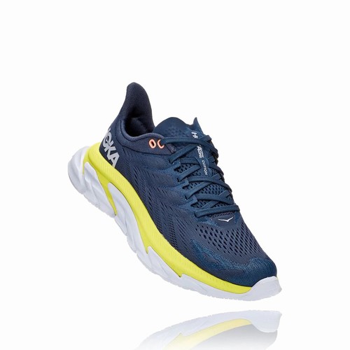 Hoka One One CLIFTON EDGE Road Running Shoes For Women India Navy/Green IN-8127